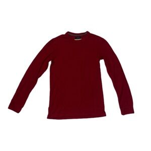 St. John's Bay Mens Deep Red Waffle Knit long sleeved shirt size small